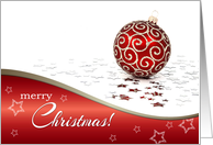 Merry Christmas Card with Christmas Ornament card