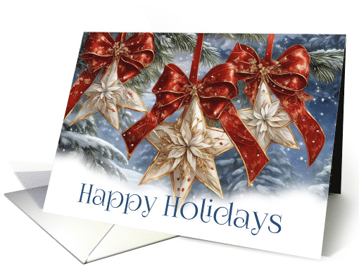 Happy Holidays Decorated Star Ornaments Painting card (988389)