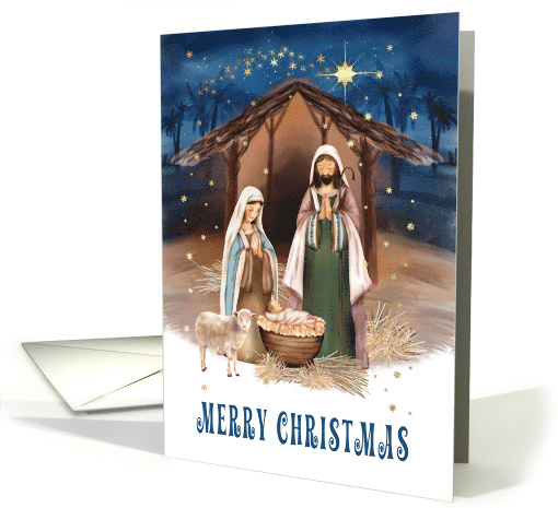 Merry Christmas Business Corporate Greeting Nativity Scene card