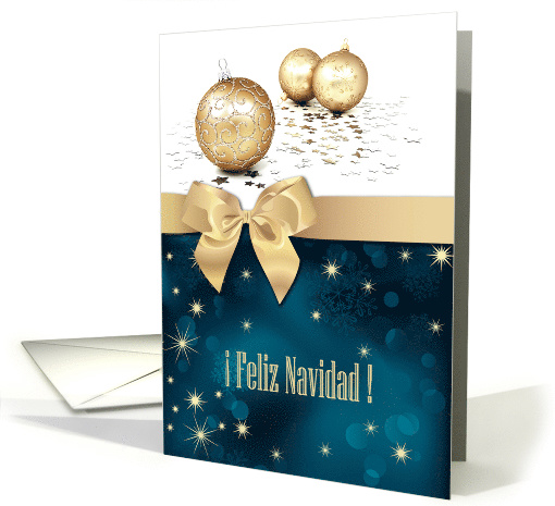 Feliz Navidad.Spanish Christmas Card with Christmas Ornaments card