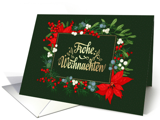 Frohe Weihnachten Merry Christmas in German Poinsettia... (988477)