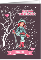 Prettige Kerstdagen Merry Christmas in Dutch Custom Name card