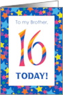 Brother’s 16th Birthday with Colourful Stripes and Stars card