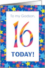 Godson’s 16th Birthday with Colourful Stripes and Stars card