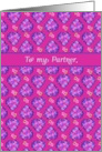 For Partner on Valentine’s Day with Magenta Hearts and Flowers card