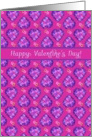 Valentine’s Day Card with Hearts and Flowers on Magenta card