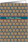 Custom Name Valentine with Red Green Navy Hearts Pattern card