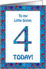 Little Sister’s 4th Birthday with Pretty Floral Pattern card