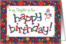 For Daughter in Law Birthday Greeting with Bright Bubbly Pattern card