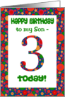 Son’s 3rd Birthday with Bright Spots Pattern card
