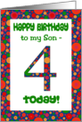 Son’s 4th Birthday with Bright Spots Pattern card