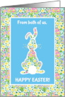 From Both of Us Easter Greetings with Cute Rabbit card