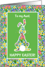 For Aunt at Easter Cute Rabbit and Primroses card