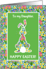 For Daughter at Easter Cute Rabbit and Primroses card