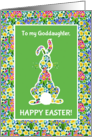 For Goddaughter at Easter Cute Rabbit and Primroses card