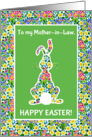 For Mother in Law at Easter Cute Rabbit and Primroses card