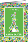 For Wife at Easter Cute Rabbit and Primroses card