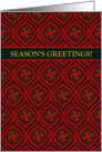 Season’s Greetings with Baubles and Stars Pattern card