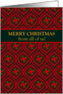 Christmas Greetings from All of Us Baubles and Stars Pattern card