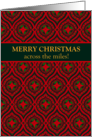 Christmas Greetings Across the Miles Baubles and Stars Pattern card