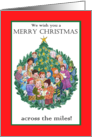 Christmas Greeting Across the Miles with Carol Singers card
