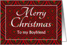 For Boyfriend at Christmas Festive Stars and Baubles Pattern card