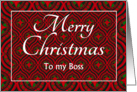 For Boss at Christmas Festive Stars and Baubles Pattern card