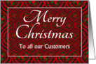 For Customers at Christmas Festive Stars and Baubles Pattern card