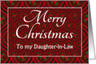 For Daughter in Law at Christmas Festive Stars and Baubles Pattern card