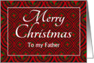 For Father at Christmas Festive Stars and Baubles Pattern card