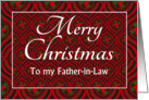 For Father in Law at Christmas Festive Stars and Baubles Pattern card
