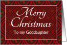 For Goddaughter at Christmas Festive Stars and Baubles Pattern card