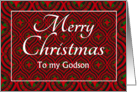 For Godson at Christmas Festive Stars and Baubles Pattern card