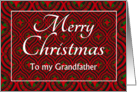 For Grandfather at Christmas Festive Stars and Baubles Pattern card