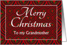 For Grandmother at Christmas Festive Stars and Baubles Pattern card