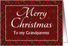 For Grandparents at Christmas Festive Stars and Baubles Pattern card