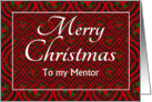 For Mentor at Christmas Festive Stars and Baubles Pattern card