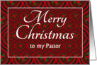 For Pastor at Christmas Festive Stars and Baubles Pattern card