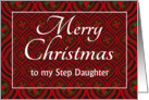 For Stepdaughter at Christmas Festive Stars and Baubles Pattern card