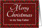 For Stepfather at Christmas Festive Stars and Baubles Pattern card