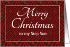 For Stepson at Christmas Festive Stars and Baubles Pattern card