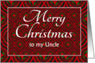 For Uncle at Christmas Festive Stars and Baubles Pattern card