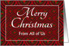 Christmas From All of Us Festive Stars and Baubles Pattern card