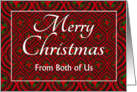 Christmas From Both of Us Festive Stars and Baubles Pattern card
