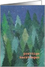 Christmas Greeting in Dutch with Snowy Christmas Trees Blank Inside card