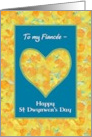 For Fiancee St Dwynwen’s Day Daffodils Heart Blank Inside card