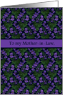 Mother in Law’s Mother’s Day Greeting with Pattern of Violets card