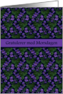 Mother’s Day Norwegian Greeting with Violets Blank Inside card