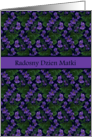 Mother’s Day Polish Greeting with Violets Blank Inside card