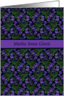 Mother’s Day Turkish Greeting with Violets Blank Inside card